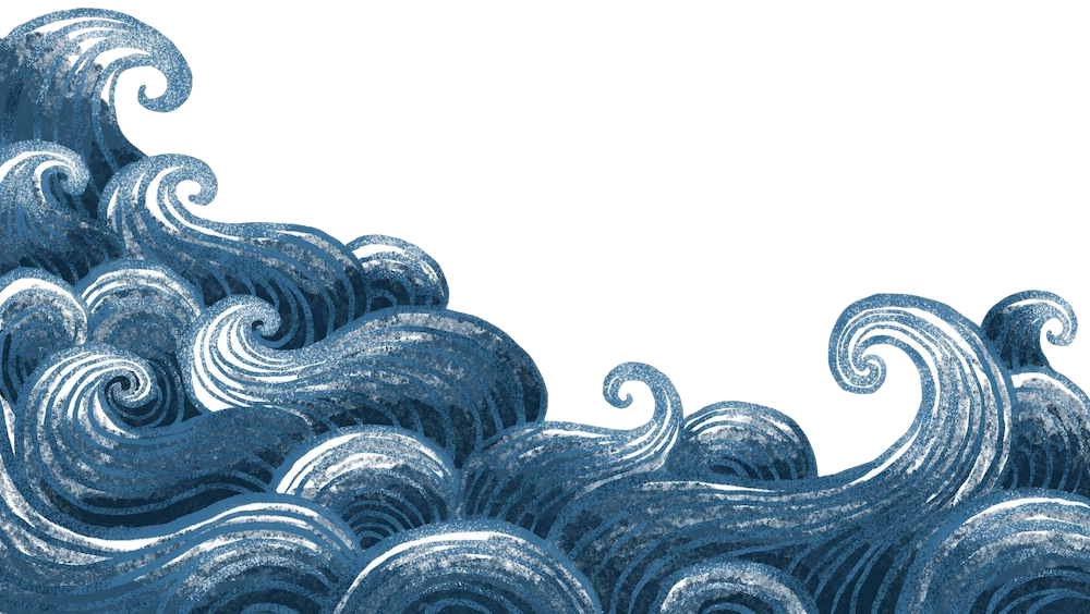Illustration of ocean waves.